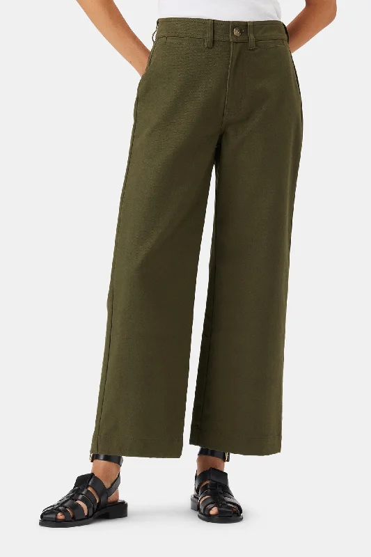 Wide Leg Utility Pant - Calla Green