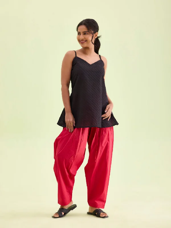 Women Solid Cherry Cotton Salwar