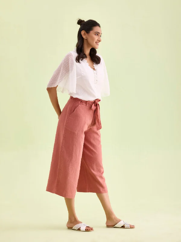 women-solid-rust-linen-mid-rise-culottes