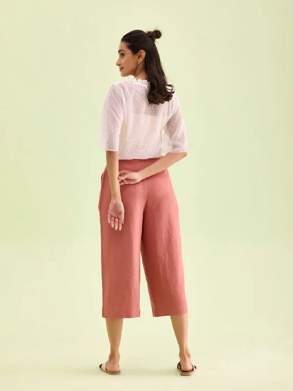 women-solid-rust-linen-mid-rise-culottes