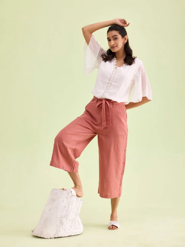 women-solid-rust-linen-mid-rise-culottes