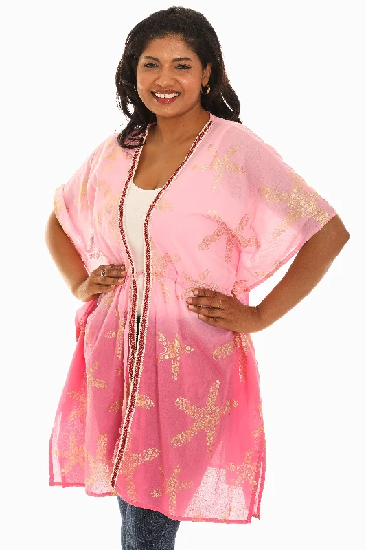 Women's Double Tone Short kimono/Cover-Up